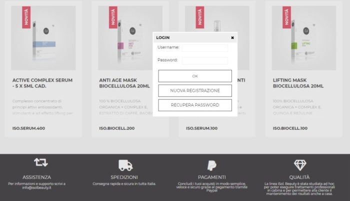 Isol Beauty shop login