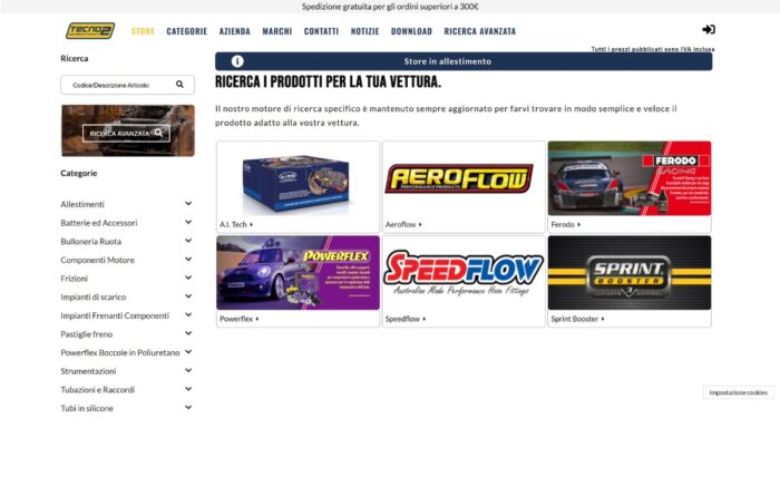 portofolio tecno2 e-commerce b2b, catalogo